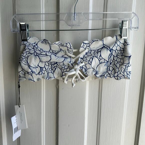 MARYSIA Antibes Scalloped Tie Bandeau Bikini Top NWT - Picture 2 of 8